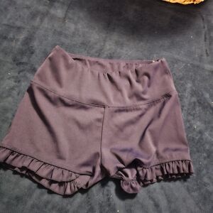 Girls Navy Ruffle Hem Shorts